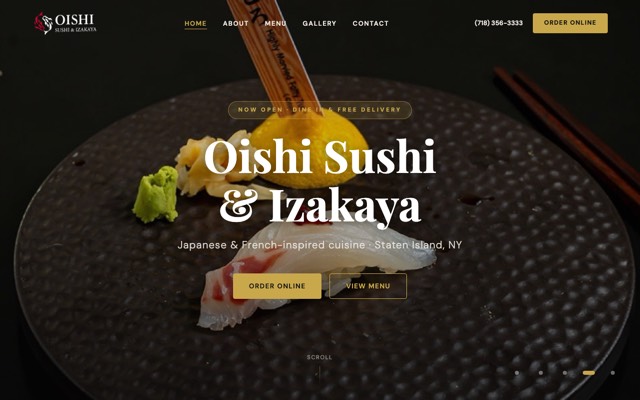 Oishi Sushi & Izakaya website