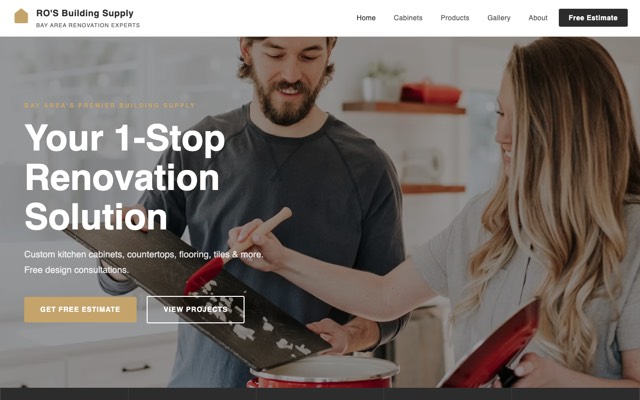 RO'S Building Supply website