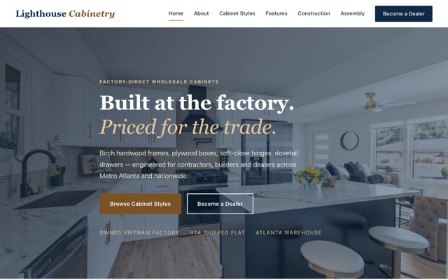 Lighthouse Cabinetry website
