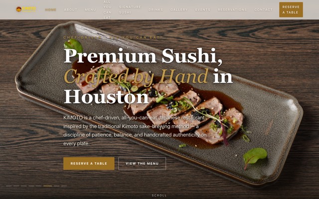 KIMOTO Premium Sushi website